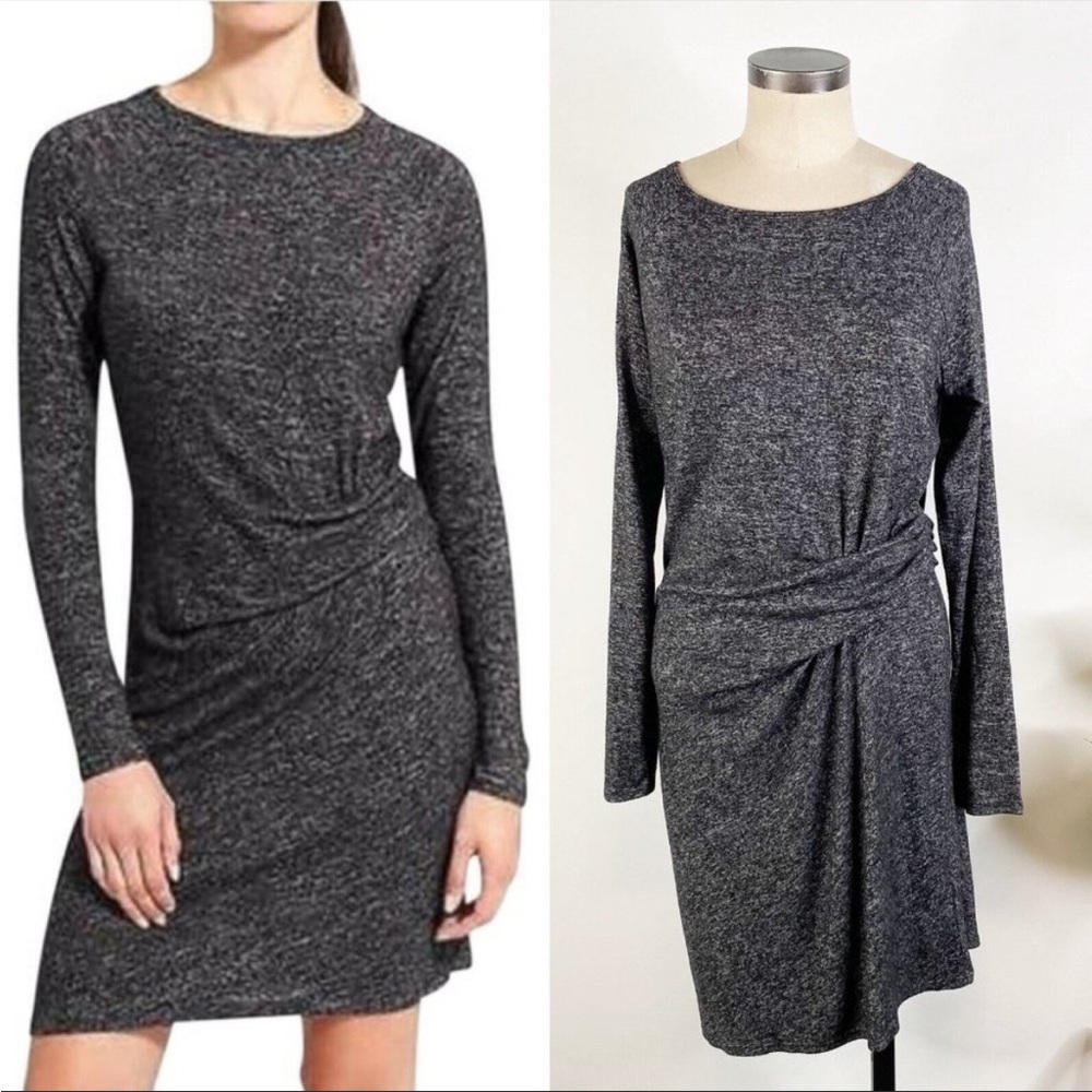Athleta Solitude Ruched Waist Knit Dress